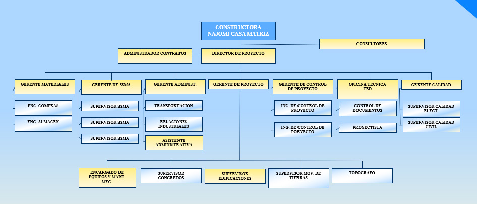 ESTRUCTURA ORGANIZACIONAL PARA PROYECTOS DE OBRAS CIVILES ELECNOR